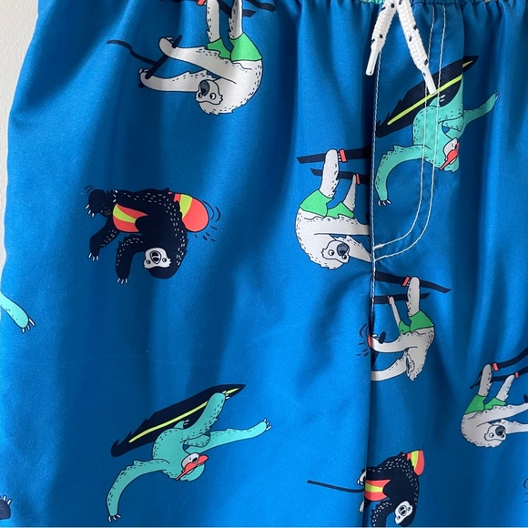 Carter’s Boys Swim Trunks / Swim Shorts - Blue Surfing Sloth Print - Picture 3 of 4
